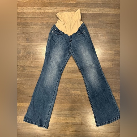 Indigo Blue Denim - Indigo blue Women's Flared Maternity Blue Jeans size medium